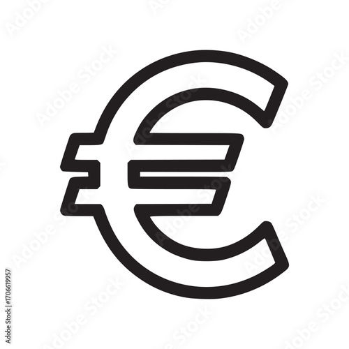Vector art of euro symbol icon minimalist design of the european union currency sign simple vector illustration of the euro sign for financial and economic concepts
