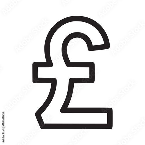 Vector art of pound symbol icon minimalist design of the british currency sign simple vector illustration of the pound sign for financial and economic concepts