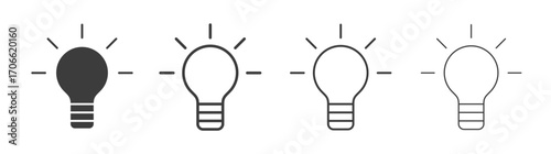 Bulb icons set vectors graphic designs