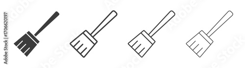 Broom icons set vectors graphic designs