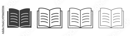 Book icons set vectors graphic designs
