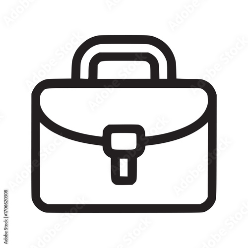 Vector art of an icon of a briefcase, representing business, work, or professional activities, commonly used in office environments and digital interfaces for file management and user profiles
