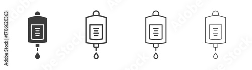 Blood transfusion icons set vectors graphic designs