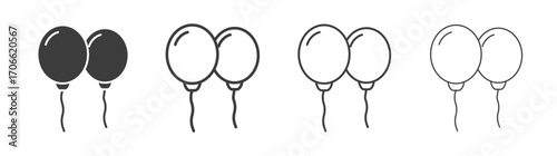Balloons icons set vectors graphic designs