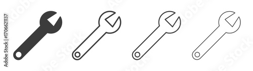 Wrench icons set vectors graphic designs