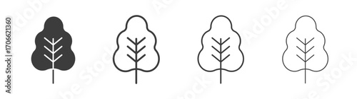 Tree free icons set vectors graphic designs