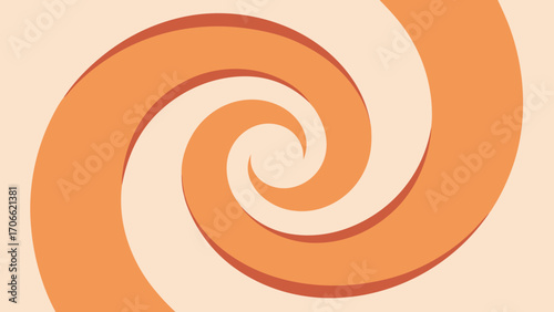Orange Spiral Swirl Pattern on a Light Peach Background abstract vortex