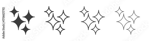 Sparkles icons set vectors graphic designs