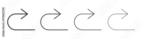 Redo icons set vectors graphic designs