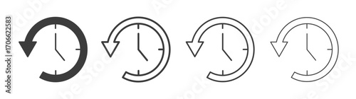 Past time icons set vectors graphic designs