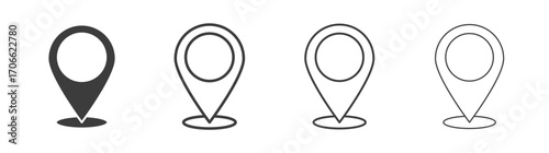 Map marker icons set vectors graphic designs