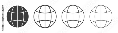 Globe icons set vectors graphic designs