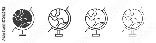 Globe icons set vectors graphic designs