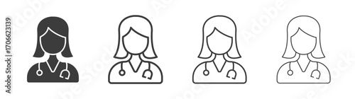 Doctor icons set vectors graphic designs