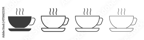 Coffee icons set vectors graphic designs