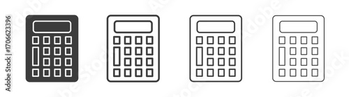 Calculator icons set vectors graphic designs