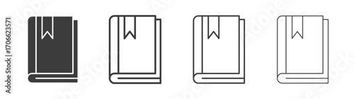Book bookmark icons set vectors graphic designs
