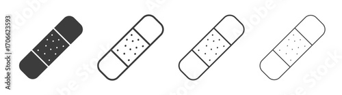Band aid icons set vectors graphic designs