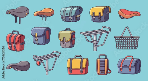 Explore bicycle accessories saddle bags and racks for touring commuting and everyday cycling adventures today vector