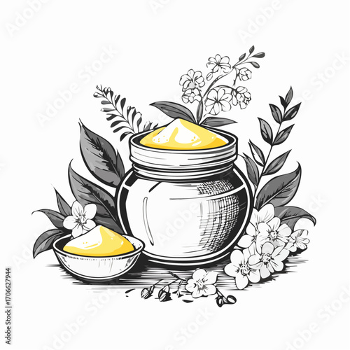 Traditional Indian ghee in rustic kitchen setting