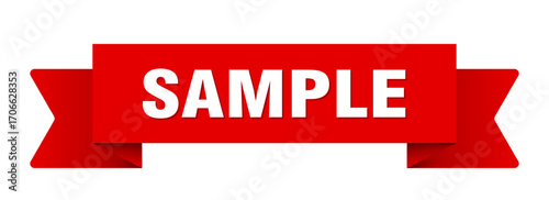 sample ribbon isolated on transparent background. sample ribbon