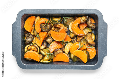 Baking dish with tasty bake...