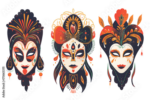 Carnival masks event mask isolated