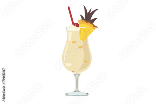 Pia Colada cocktail isolated