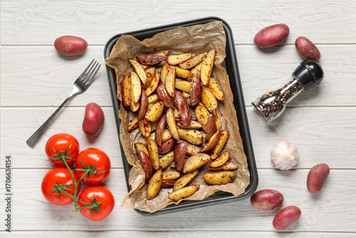 Baking dish with tasty bake...