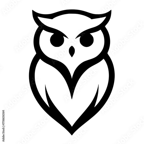 Hermosa silueta de logotipo de búho