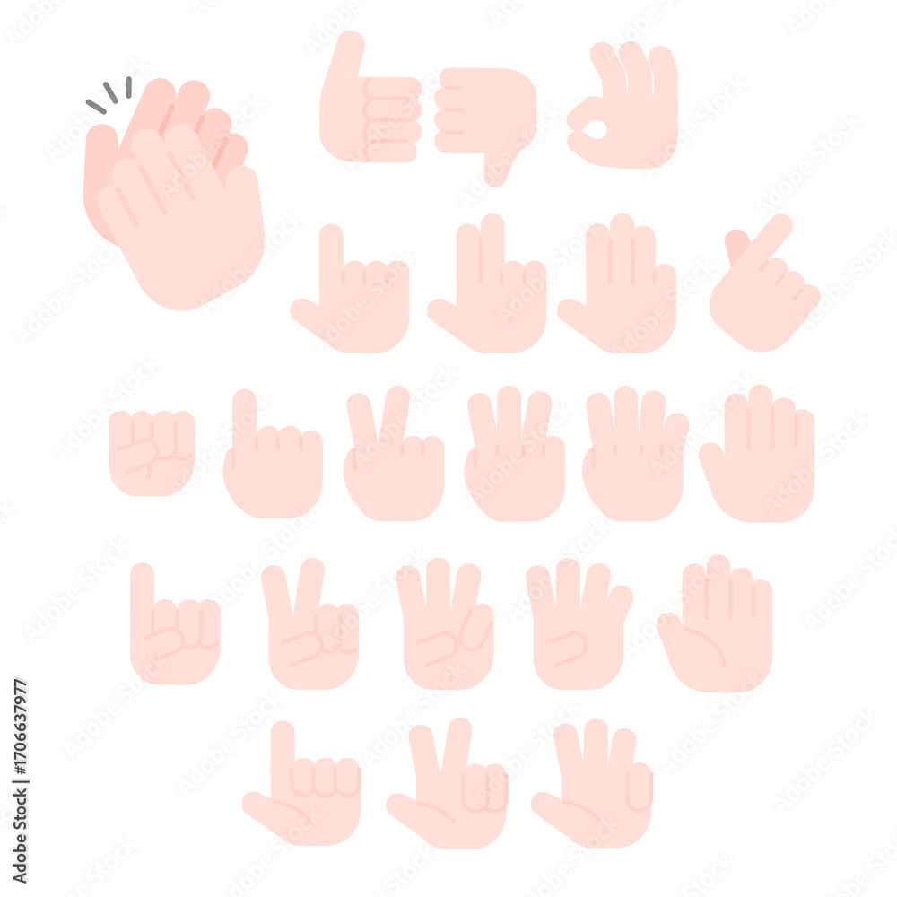 Obraz premium Simple Hand Gesture Symbols Collection