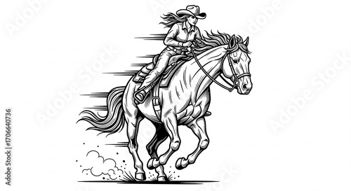 Dynamic Cowboy Woman