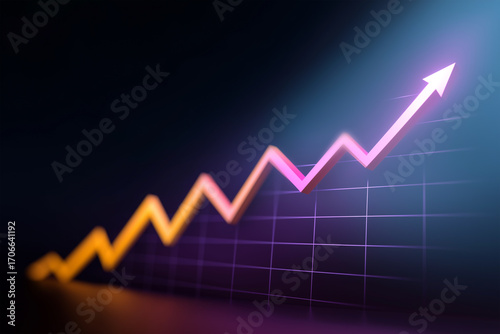 Growing upward trend in business analytics with vibrant graph design