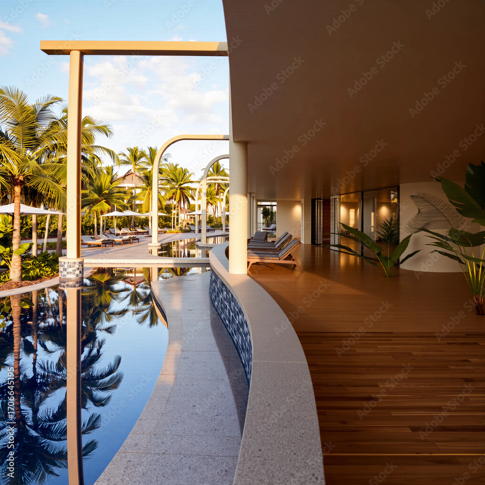 Fototapeta premium swimming pool in hotel
