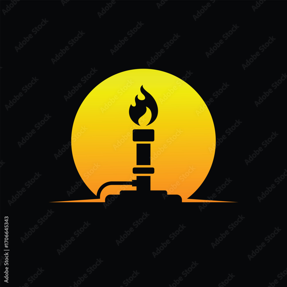 Obraz premium candle abstract logo modern style