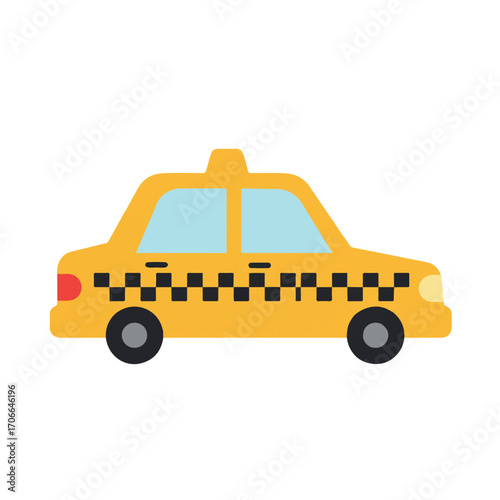 Illustration of a yellow taxi cab.