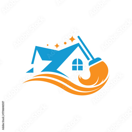house cleaning abstract logo modern style