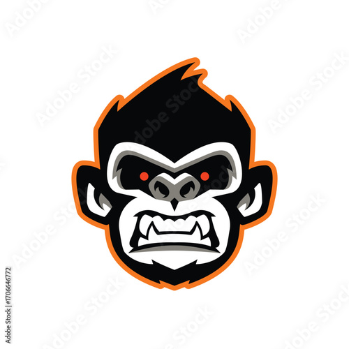 monkey ape animal vector abstract logo modern style