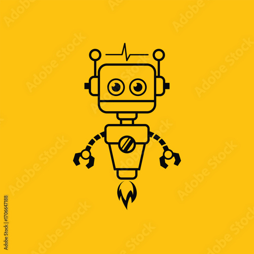 robot vector abstract logo modern style