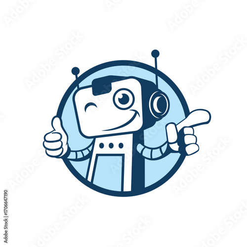 robot vector abstract logo modern style