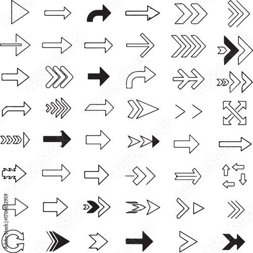 Arrow Icons Set for Design and Interface Elements