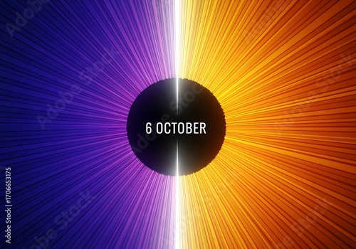 6 October Dynamic Light Burst - AI Generated Abstract Background