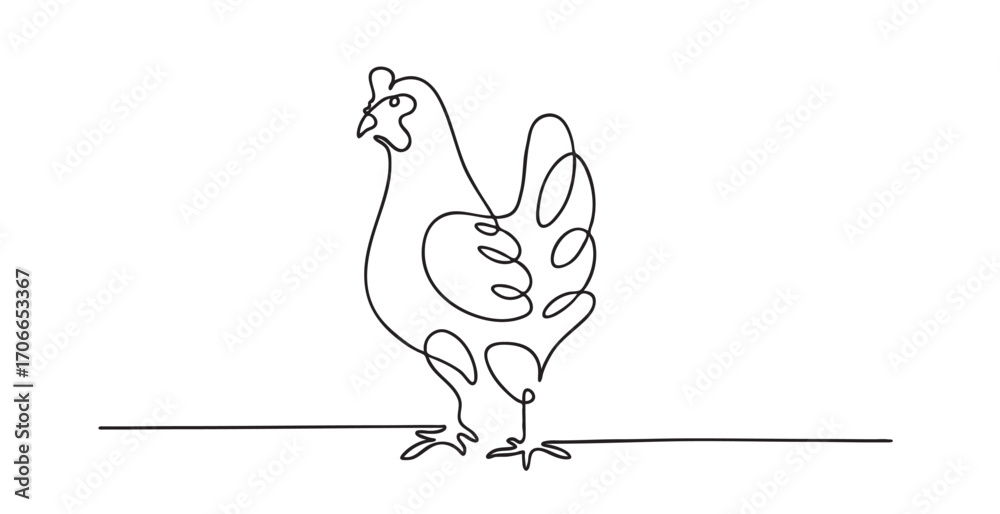Fototapeta premium Black line art chicken