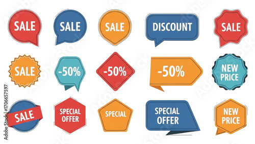 Discount Tags Vector Illustration Marketing and Promotion Labels Banners AI EPS PNG
