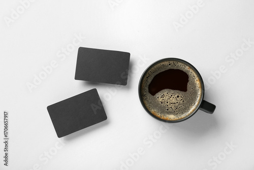 Black blank business card w...
