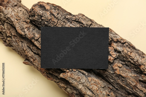 Tree bark with black blank ...
