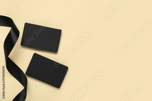 Black blank business card w...