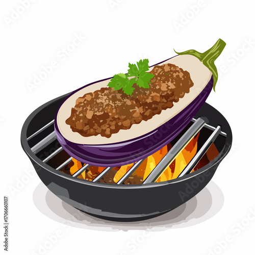 Aubergine gefüllt mit Hackfleisch