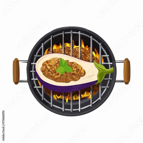 Aubergine gefüllt mit Hackfleisch
