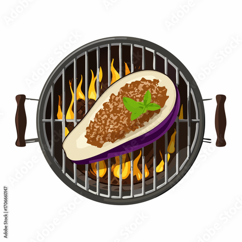Aubergine gefüllt mit Hackfleisch